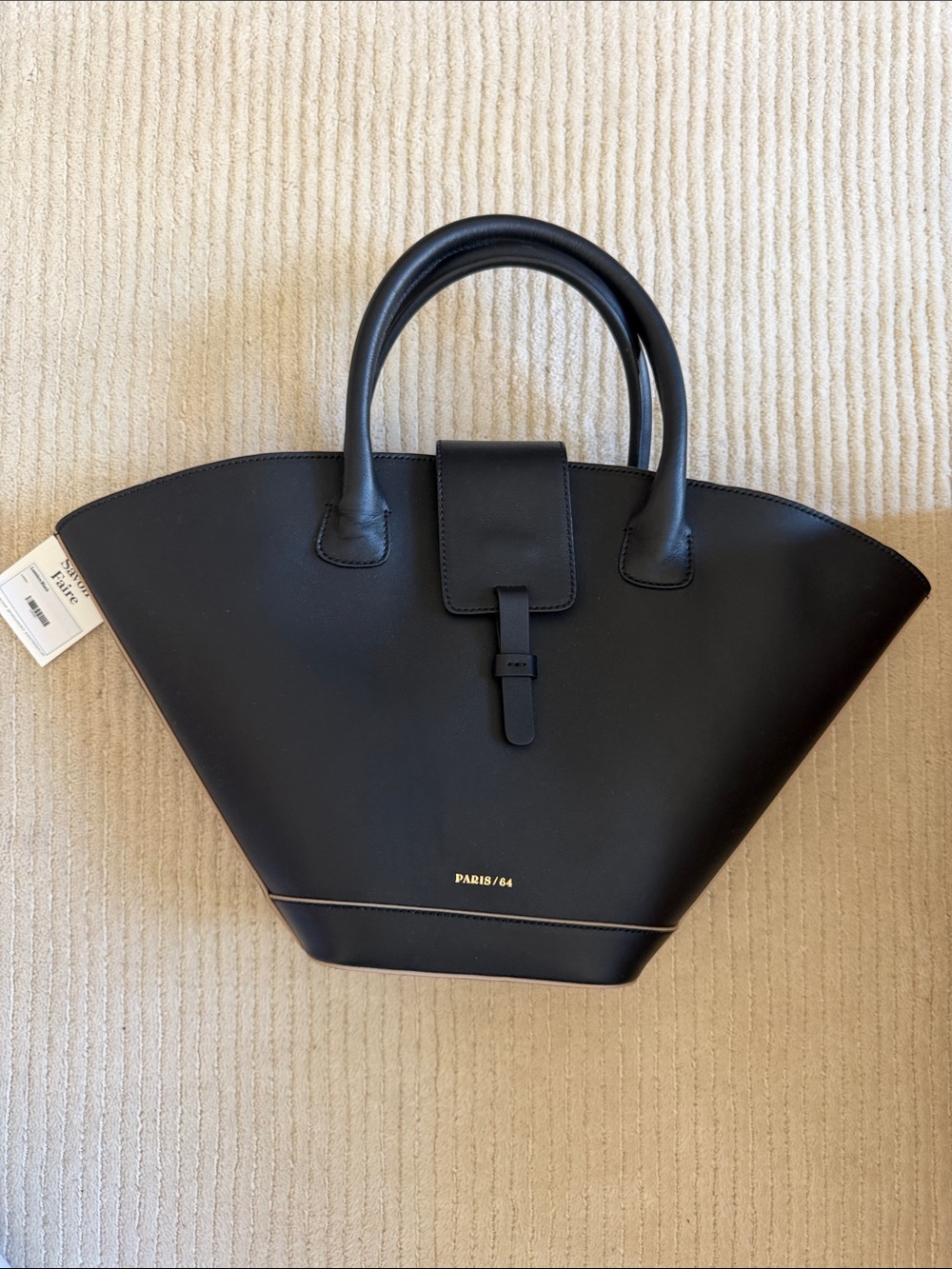 NWT Paris 64 Lumière Black Leather Tote - Picture 4 of 4